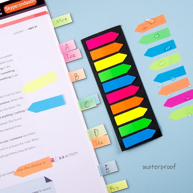 Ericter Store 1200 Pcs Sticky Tabs Page Markers Sticky Index Tabs, Arrow Flag Tabs - 10 Primary Color Tabs Page Flag Markers Bookmarks Book Tabs for Annotating Books - Image 4